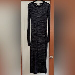 ZARA fishnet blue Lycra dress sheer size M new